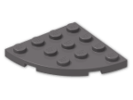 LEGO® Stein: Plate 4 x 4 Corner Round 30565 | Farbe: Dark Stone Grey