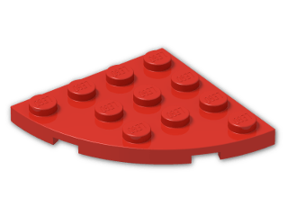 LEGO® Stein: Plate 4 x 4 Corner Round 30565 | Farbe: Bright Red