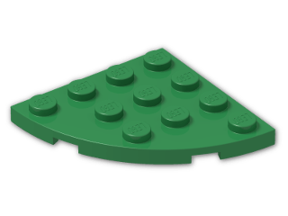 LEGO® Brick: Plate 4 x 4 Corner Round 30565 | Color: Dark Green