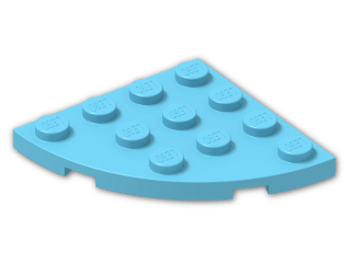 LEGO® Brick: Plate 4 x 4 Corner Round 30565 | Color: Medium Azur