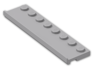 LEGO® Brick: Plate 2 x 8 with Door Rail 30586 | Color: Medium Stone Grey