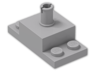 LEGO® Brick: Brick 2 x 2 with Vertical Pin and 1 x 2 Side Plates 30592 | Color: Medium Stone Grey