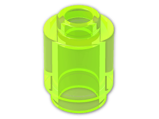 LEGO® Brick: Brick 1 x 1 Round with Hollow Stud 3062b | Color: Transparent Fluorescent Green