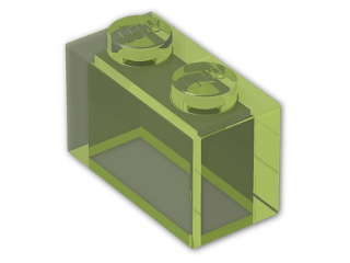 LEGO® Stein: Brick 1 x 2 without Centre Stud 3065 | Farbe: Transparent Bright Green