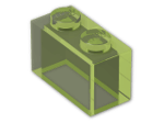 LEGO® Brick: Brick 1 x 2 without Centre Stud 3065 | Color: Transparent Bright Green