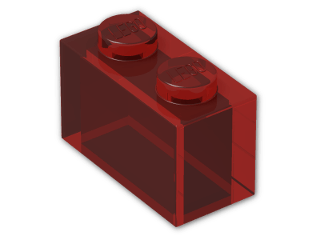 LEGO® Stein: Brick 1 x 2 without Centre Stud 3065 | Farbe: Transparent Red