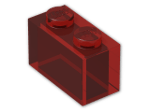 LEGO® Brick: Brick 1 x 2 without Centre Stud 3065 | Color: Transparent Red