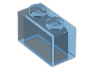 LEGO® Stein: Brick 1 x 2 without Centre Stud 3065 | Farbe: Transparent Light Blue