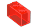 LEGO® Brick: Brick 1 x 2 without Centre Stud 3065 | Color: Transparent Fluorescent Reddish Orange