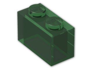 LEGO® Stein: Brick 1 x 2 without Centre Stud 3065 | Farbe: Transparent Green