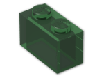 LEGO® Brick: Brick 1 x 2 without Centre Stud 3065 | Color: Transparent Green