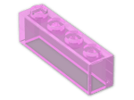LEGO® Stein: Brick 1 x 4 without Centre Studs 3066 | Farbe: Transparent Medium Reddish Violet with Glitter 2%