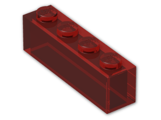 LEGO® Stein: Brick 1 x 4 without Centre Studs 3066 | Farbe: Transparent Red