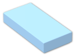 LEGO® Brick: Tile 1 x 2 with Groove 3069b | Color: Pastel Blue