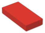 LEGO® Brick: Tile 1 x 2 with Groove 3069b | Color: Bright Red