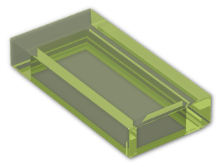 LEGO® Stein: Tile 1 x 2 with Groove 3069b | Farbe: Transparent Bright Green