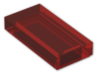 LEGO® Brick: Tile 1 x 2 with Groove 3069b | Color: Transparent Red