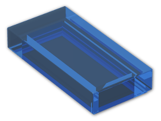 LEGO® Brick: Tile 1 x 2 with Groove 3069b | Color: Transparent Blue