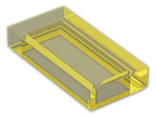 LEGO® Brick: Tile 1 x 2 with Groove 3069b | Color: Transparent Yellow