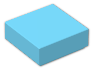 LEGO® Brick: Tile 1 x 1 with Groove 3070b | Color: Medium Azur