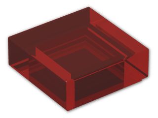 LEGO® Brick: Tile 1 x 1 with Groove 3070b | Color: Transparent Red