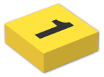 LEGO® Brick: Tile 1 x 1 with Black "1" Pattern 3070bp01 | Color: Bright Yellow