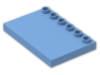 LEGO® Stein: Duplo Tile 4 x 6 with Studs on Edge 31465 | Farbe: Medium Blue