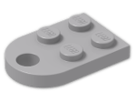 LEGO® Brick: Plate 3 x 2 with Hole 3176 | Color: Medium Stone Grey