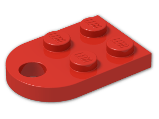 LEGO® Brick: Plate 3 x 2 with Hole 3176 | Color: Bright Red