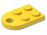 LEGO® Brick: Plate 3 x 2 with Hole 3176 | Color: Bright Yellow