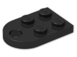 LEGO® Brick: Plate 3 x 2 with Hole 3176 | Color: Black