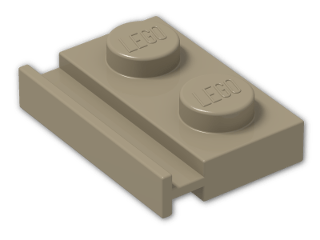 LEGO® Brick: Plate 1 x 2 with Door Rail 32028 | Color: Sand Yellow