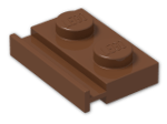 LEGO® Brick: Plate 1 x 2 with Door Rail 32028 | Color: Reddish Brown