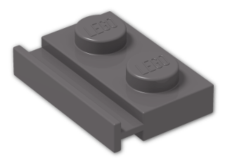 LEGO® Stein: Plate 1 x 2 with Door Rail 32028 | Farbe: Dark Stone Grey