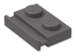 LEGO® Brick: Plate 1 x 2 with Door Rail 32028 | Color: Dark Stone Grey