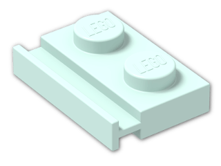LEGO® Brick: Plate 1 x 2 with Door Rail 32028 | Color: Aqua