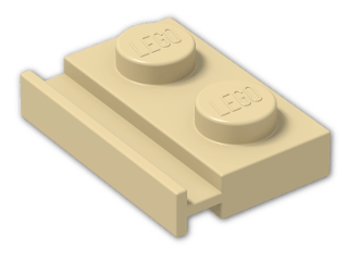 LEGO® Stein: Plate 1 x 2 with Door Rail 32028 | Farbe: Brick Yellow