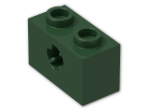 LEGO® Brick: Technic Brick 1 x 2 with Axlehole Type 2 32064b | Color: Earth Green