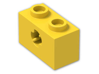 LEGO® Brick: Technic Brick 1 x 2 with Axlehole Type 2 32064b | Color: Bright Yellow