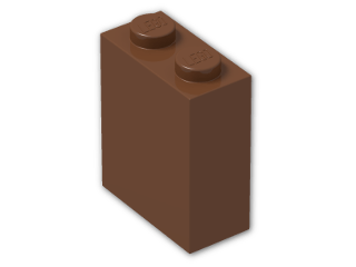 LEGO® Brick: Brick 1 x 2 x 2 with Inside Axleholder 3245b | Color: Reddish Brown