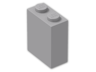 LEGO® Brick: Brick 1 x 2 x 2 with Inside Axleholder 3245b | Color: Medium Stone Grey