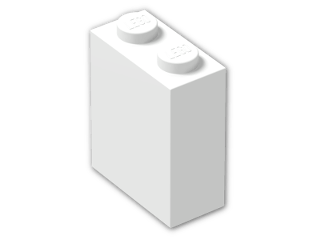 LEGO® Brick: Brick 1 x 2 x 2 with Inside Axleholder 3245b | Color: White