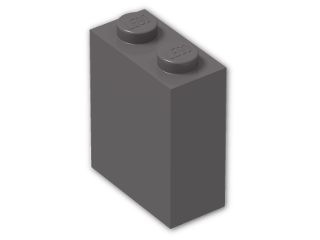 LEGO® Brick: Brick 1 x 2 x 2 without Understud 3245c | Color: Dark Stone Grey