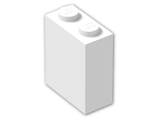 LEGO® Brick: Brick 1 x 2 x 2 without Understud 3245c | Color: White