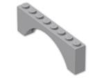 LEGO® Brick: Arch 1 x 8 x 2 3308 | Color: Medium Stone Grey