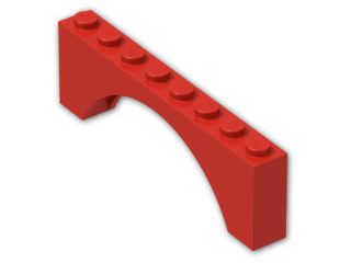 LEGO® Brick: Arch 1 x 8 x 2 3308 | Color: Bright Red