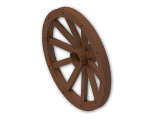 LEGO® Brick: Wheel 3.2 x 43 with 10 Spokes Wooden 33211 | Color: Reddish Brown