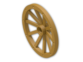 LEGO® Brick: Wheel 3.2 x 43 with 10 Spokes Wooden 33211 | Color: Warm Gold
