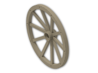 LEGO® Brick: Wheel 3.2 x 56 with 10 Spokes Wooden 33212 | Color: Sand Yellow