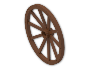 LEGO® Brick: Wheel 3.2 x 56 with 10 Spokes Wooden 33212 | Color: Reddish Brown